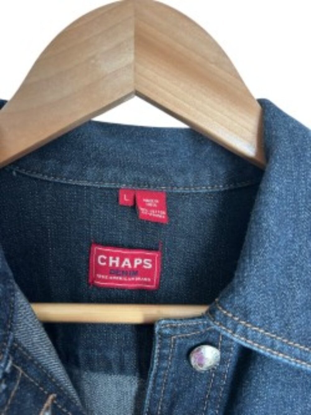 Chaps Classic Denim Jacket Large - Picture 2 of 4